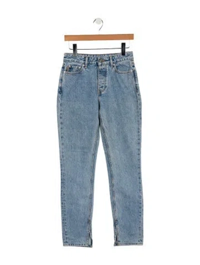 Pre-owned Ganni High-rise Straight Leg Jeans In Blue