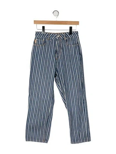 Pre-owned Ganni High-rise Straight Leg Jeans In Blue