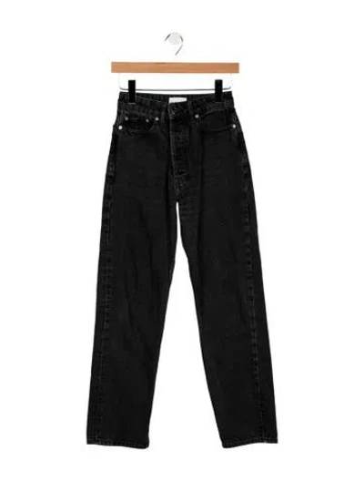 Pre-owned Ganni High-rise Straight Leg Jeans In Blue