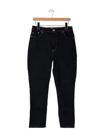 Pre-owned Ganni High-rise Straight Leg Jeans In Blue