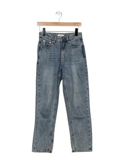 Pre-owned Ganni High-rise Straight Leg Jeans In Blue