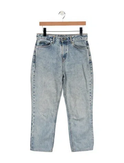 Pre-owned Ganni High-rise Straight Leg Jeans In Blue