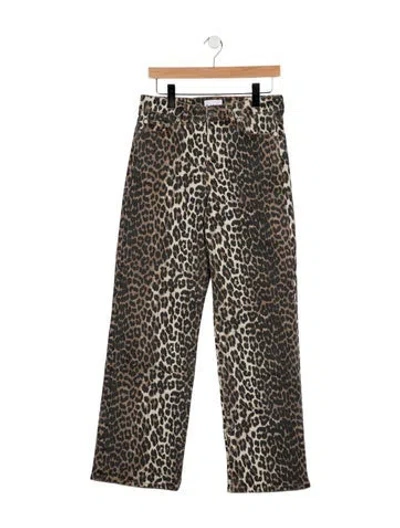 Pre-owned Ganni High-rise Straight Leg Jeans In Grey