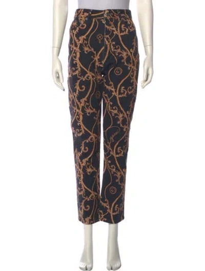 Pre-owned Ganni High-rise Straight Leg Jeans In Multi