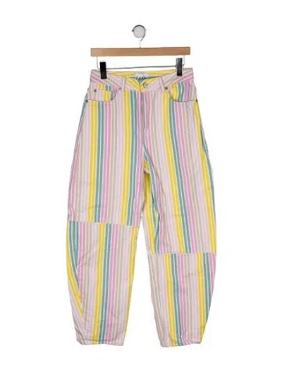 Pre-owned Ganni High-rise Straight Leg Jeans In Multi