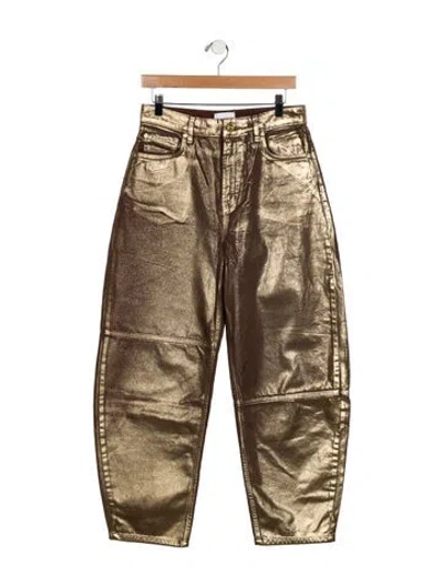 Pre-owned Ganni High-rise Straight Leg Jeans In Multi