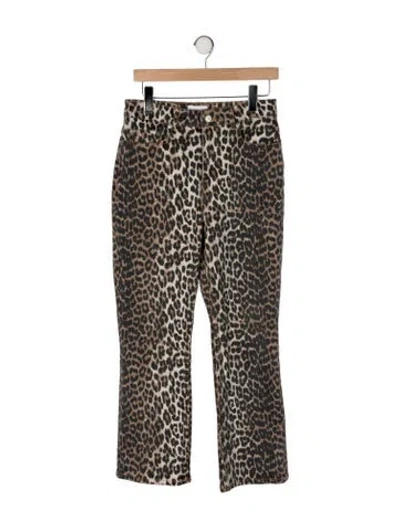 Pre-owned Ganni High-rise Straight Leg Jeans In Multi