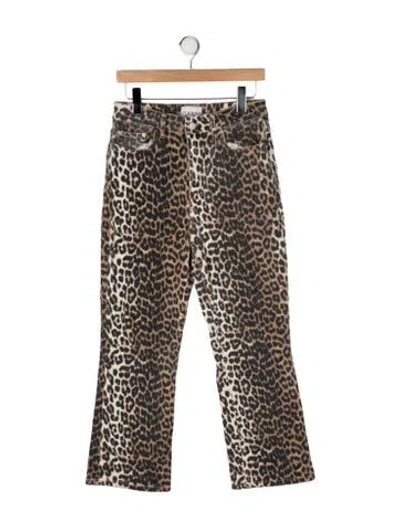 Pre-owned Ganni High-rise Straight Leg Jeans In Neutral