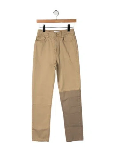 Pre-owned Ganni High-rise Straight Leg Jeans In Neutrals