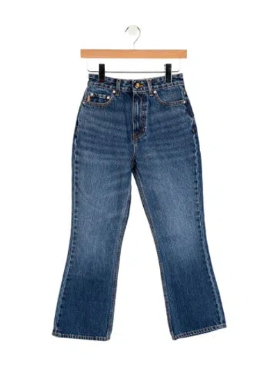 Pre-owned Ganni High-rise Straight Leg Jeans W/ Tags In Blue