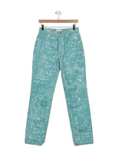 Pre-owned Ganni High-rise Straight Leg Jeans W/ Tags In Blue