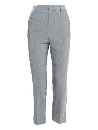 Pre-owned Ganni High-rise Straight-leg Trousers In Gray