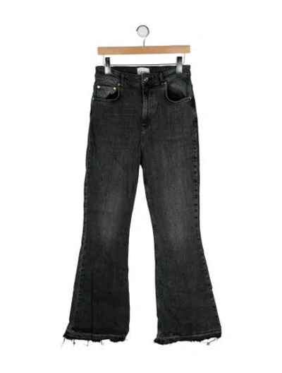 Pre-owned Ganni High-rise Wide Leg Jeans In Black