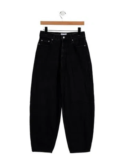 Pre-owned Ganni High-rise Wide Leg Jeans In Black