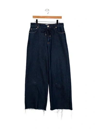 Pre-owned Ganni High-rise Wide Leg Jeans In Blue