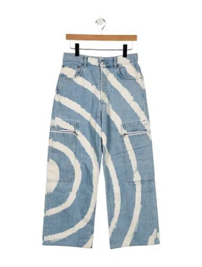 Pre-owned Ganni High-rise Wide Leg Jeans In Blue
