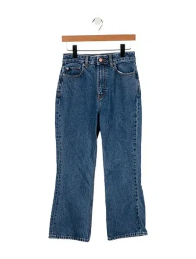 Pre-owned Ganni High-rise Wide Leg Jeans In Blue