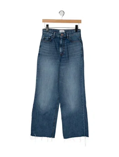 Pre-owned Ganni High-rise Wide Leg Jeans In Blue
