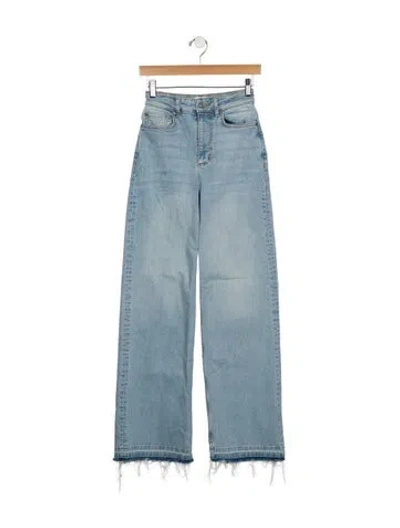 Pre-owned Ganni High-rise Wide Leg Jeans In Blue
