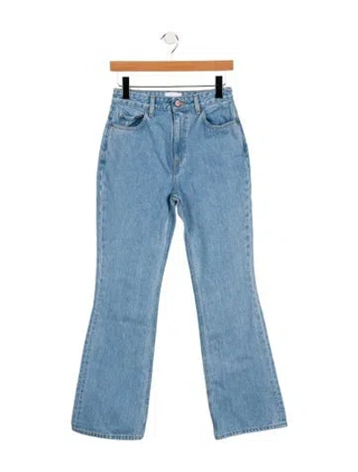Pre-owned Ganni High-rise Wide Leg Jeans In Blue