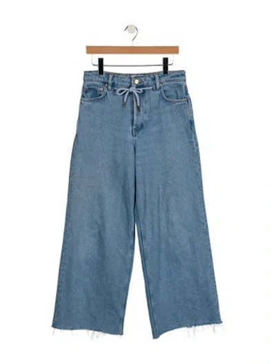 Pre-owned Ganni High-rise Wide Leg Jeans In Blue