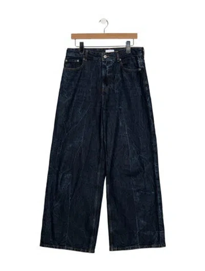 Pre-owned Ganni High-rise Wide Leg Jeans In Blue
