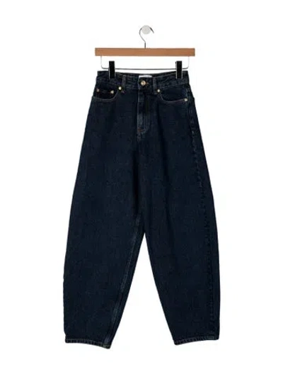 Pre-owned Ganni High-rise Wide Leg Jeans In Blue