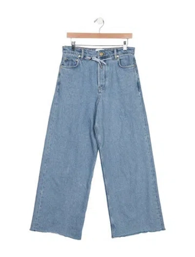 Pre-owned Ganni High-rise Wide Leg Jeans In Blue