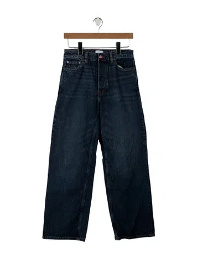Pre-owned Ganni High-rise Wide Leg Jeans In Blue