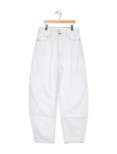 Pre-owned Ganni High-rise Wide Leg Jeans In Blue