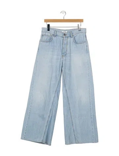 Pre-owned Ganni High-rise Wide Leg Jeans In Blue