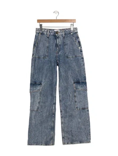 Pre-owned Ganni High-rise Wide Leg Jeans In Blue