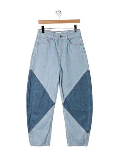 Pre-owned Ganni High-rise Wide Leg Jeans In Blue