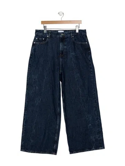Pre-owned Ganni High-rise Wide Leg Jeans In Blue