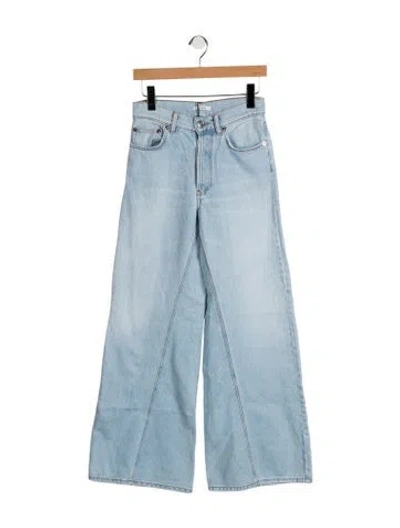 Pre-owned Ganni High-rise Wide Leg Jeans In Blue