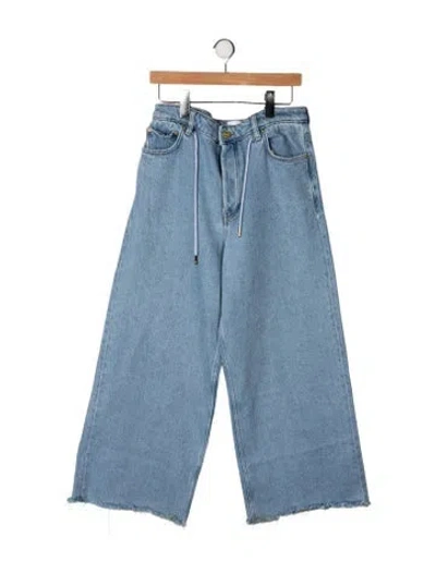 Pre-owned Ganni High-rise Wide Leg Jeans In Blue