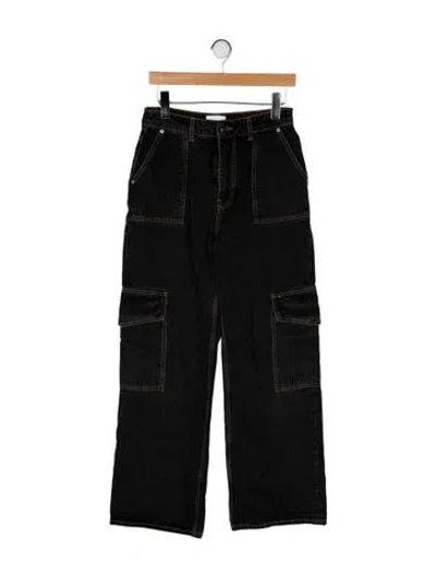 Pre-owned Ganni High-rise Wide Leg Jeans In Gray