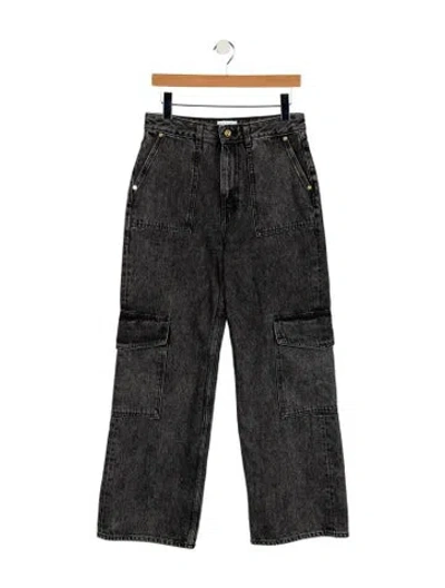 Pre-owned Ganni High-rise Wide Leg Jeans In Multi