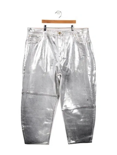 Pre-owned Ganni High-rise Wide Leg Jeans In Multi