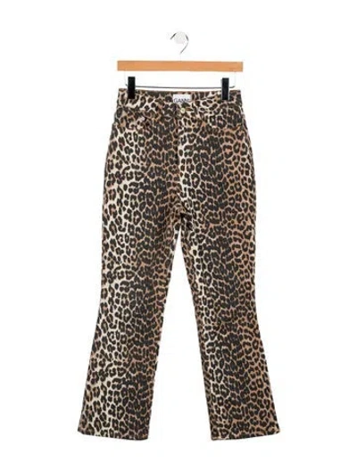 Pre-owned Ganni High-rise Wide Leg Jeans In Multi