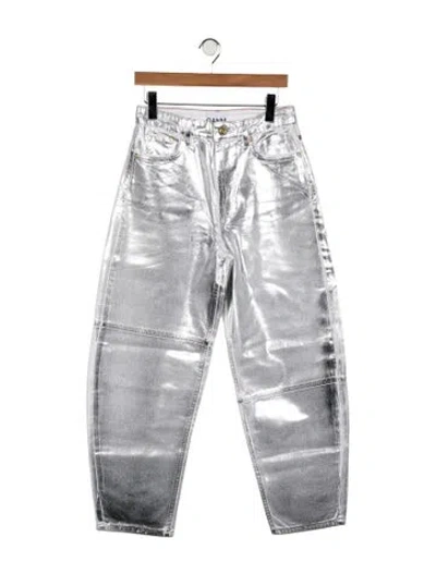 Pre-owned Ganni High-rise Wide Leg Jeans In Multicolor