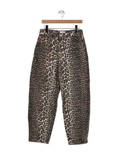 Pre-owned Ganni High-rise Wide Leg Jeans In Multicolor