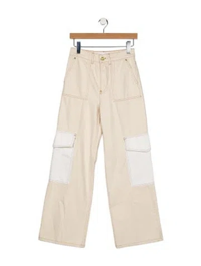 Pre-owned Ganni High-rise Wide Leg Jeans In Neutral