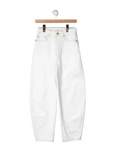 Pre-owned Ganni High-rise Wide Leg Jeans In Neutrals