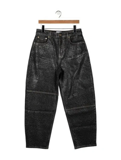 Pre-owned Ganni High-rise Wide Leg Jeans W/ Tags In Multi