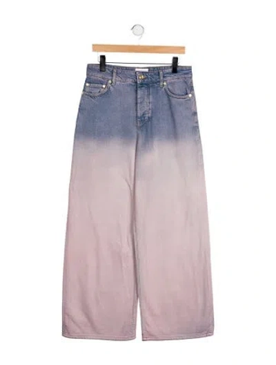 Pre-owned Ganni High-rise Wide Leg Jeans W/ Tags In Purple