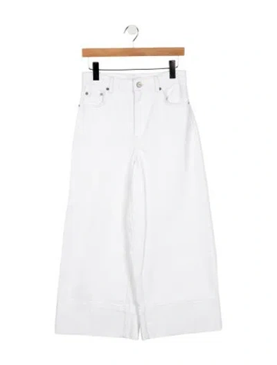 Pre-owned Ganni High-rise Wide Leg Jeans In White