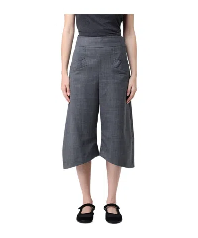 Ganni High-waist Wide-leg Pants In Gray