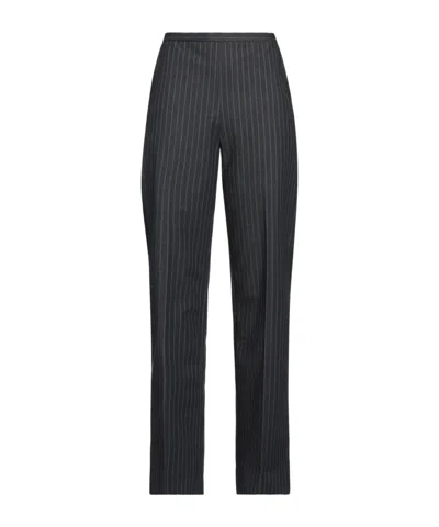 Ganni High-waisted Casual Wide-leg Dress Pants In Black