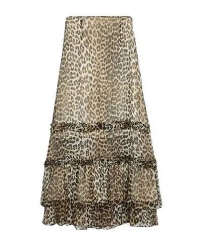 Ganni High-waisted Long Leopard-print A-line Skirt In Animal Print